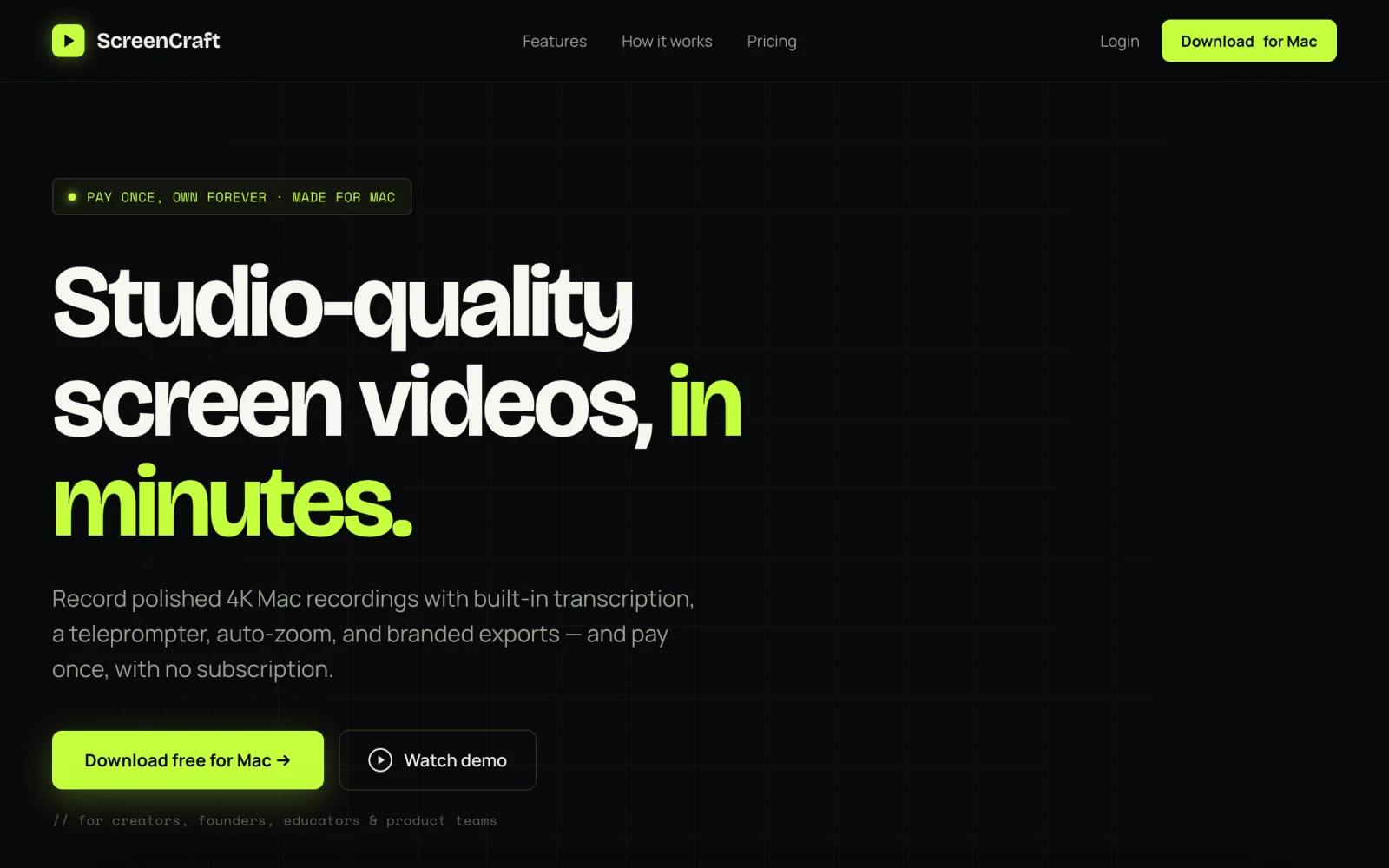 ScreenCraft home page